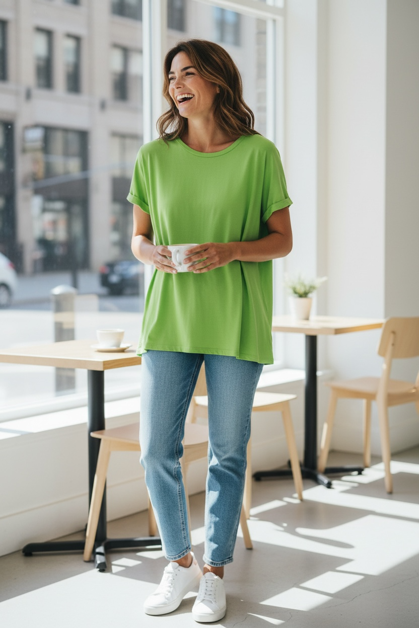 Bouti Basic Tee Lime Green