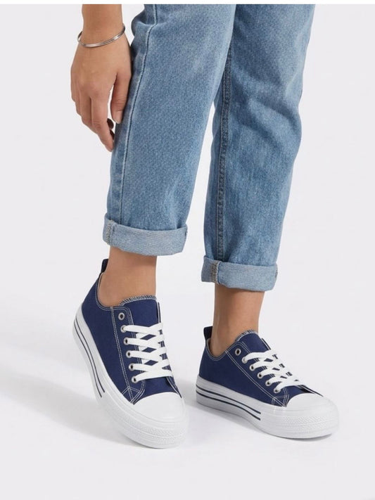 Abbie Platform Pumps Navy