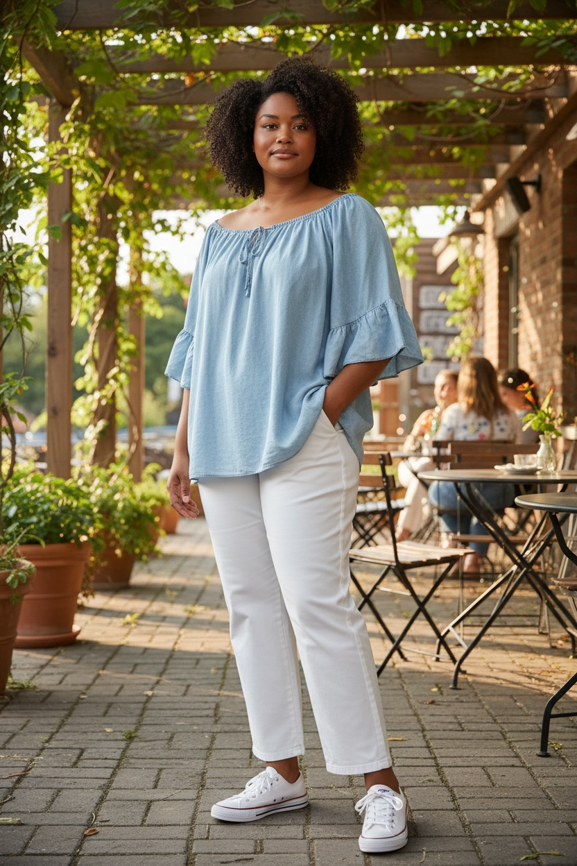 Gemma Gypsy Top Light Denim