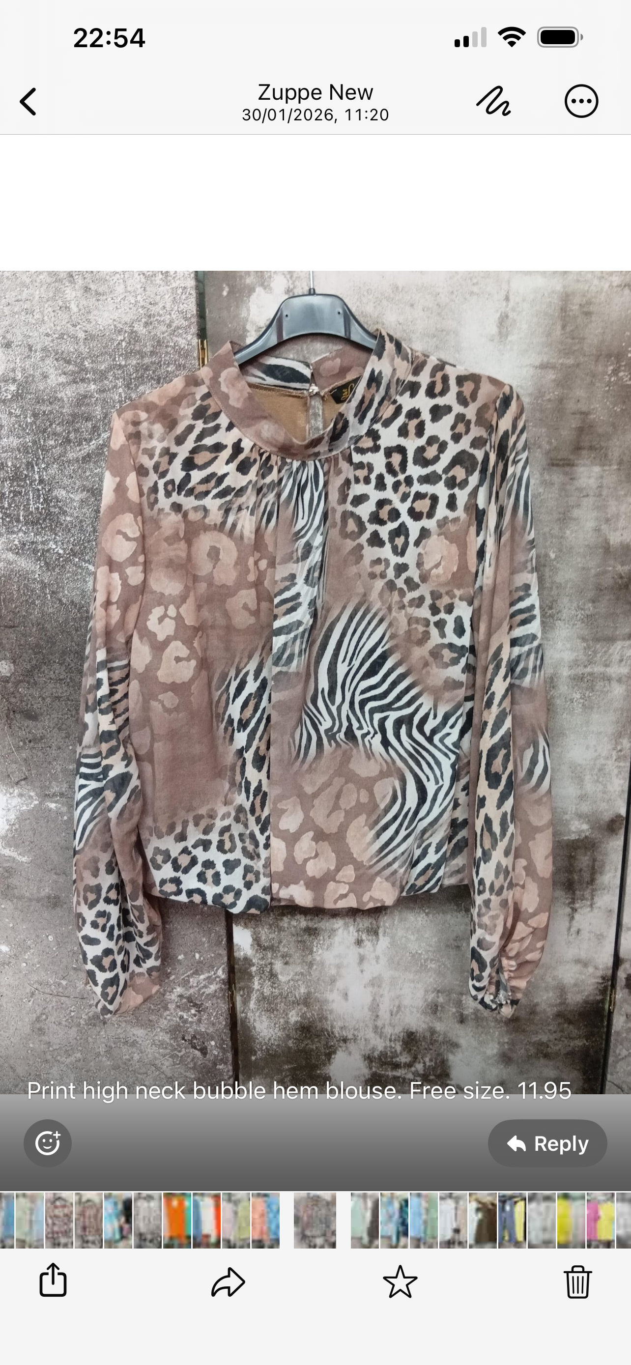 Tally Bubble Hem Faux Leopard Blouse