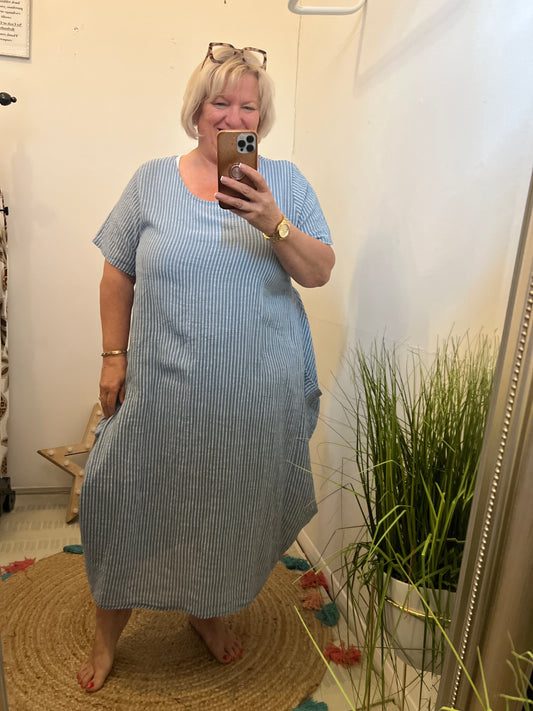 Made in Italy Stripe Dress Light Blue