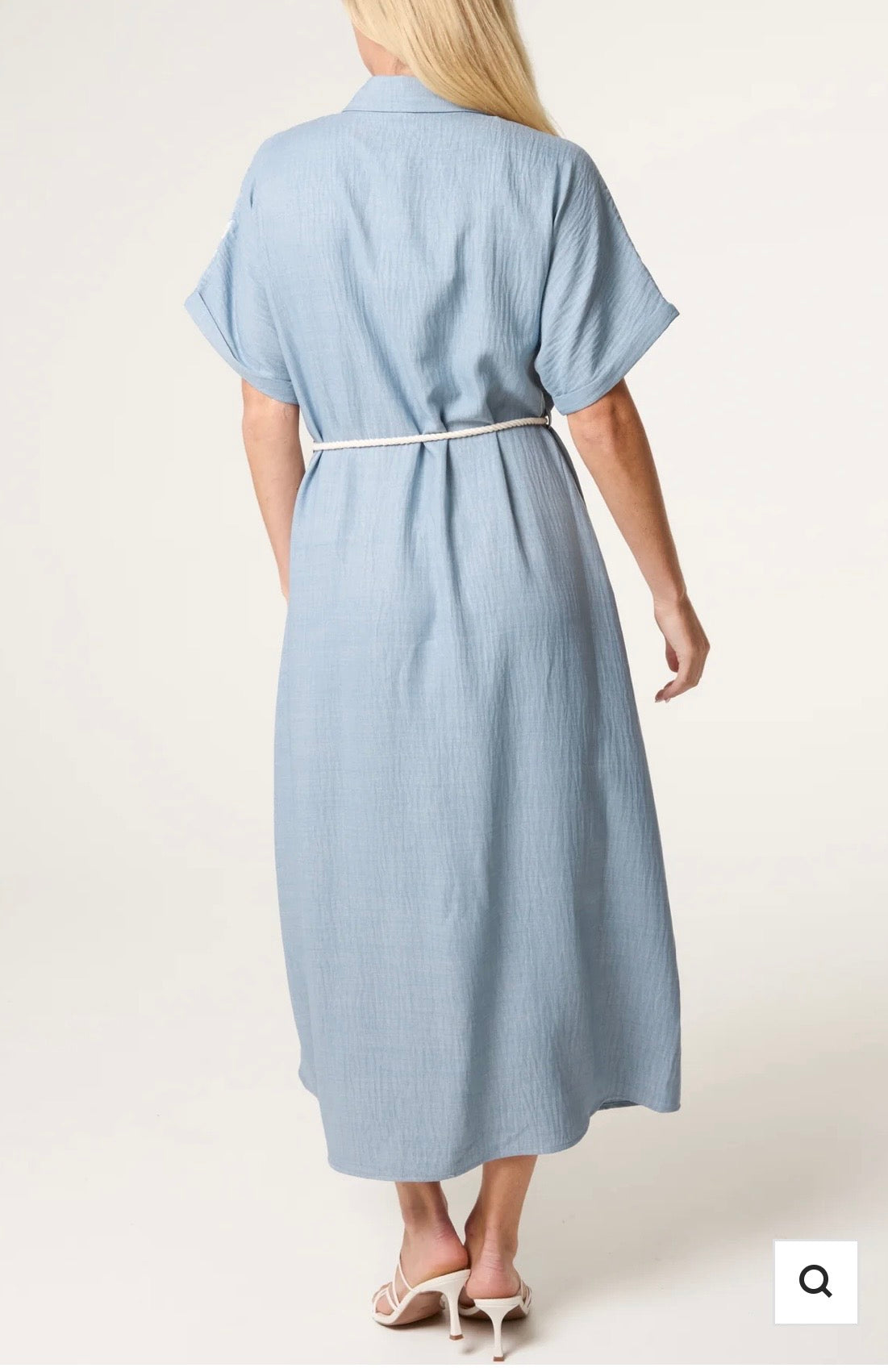Floral Cutwork Embroidery Tassel Belt Dress