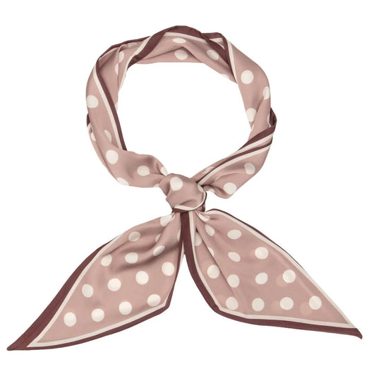 Eli Beaumont Boxed Vegan Silk Foulard  Cappuccino and Polka Dot