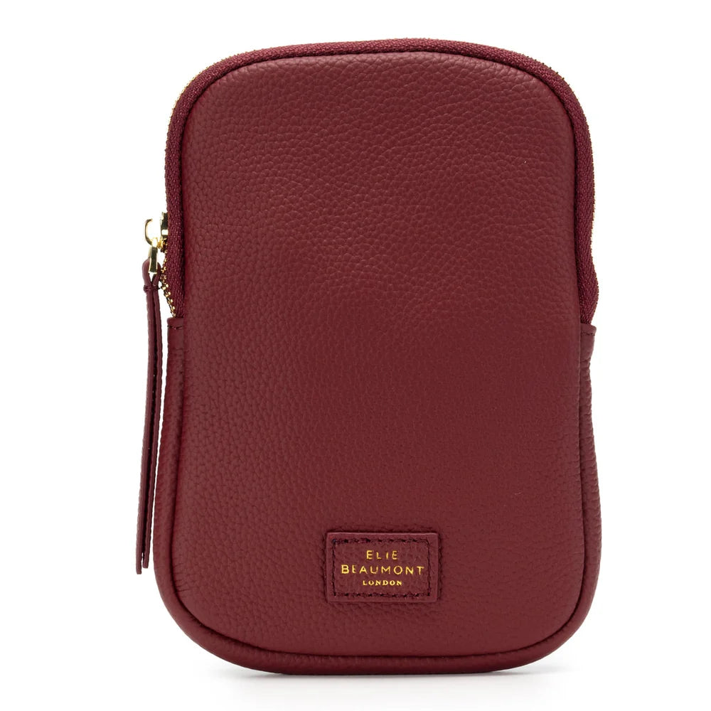 Eli Beaumont Premium  Leather Phone Bag Burgandy