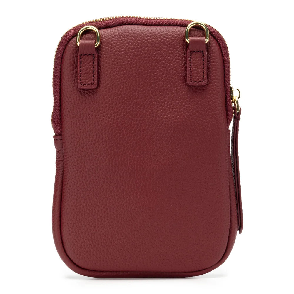 Eli Beaumont Premium  Leather Phone Bag Burgandy