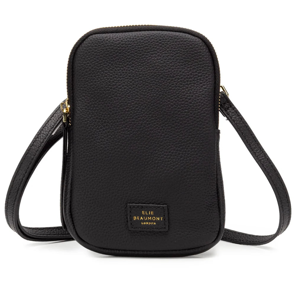 Eli Beaumont Premium  Leather Phone Bag Black