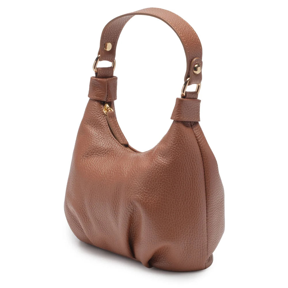 Eli Beaumont Italian Leather Dumpling Bag Tan