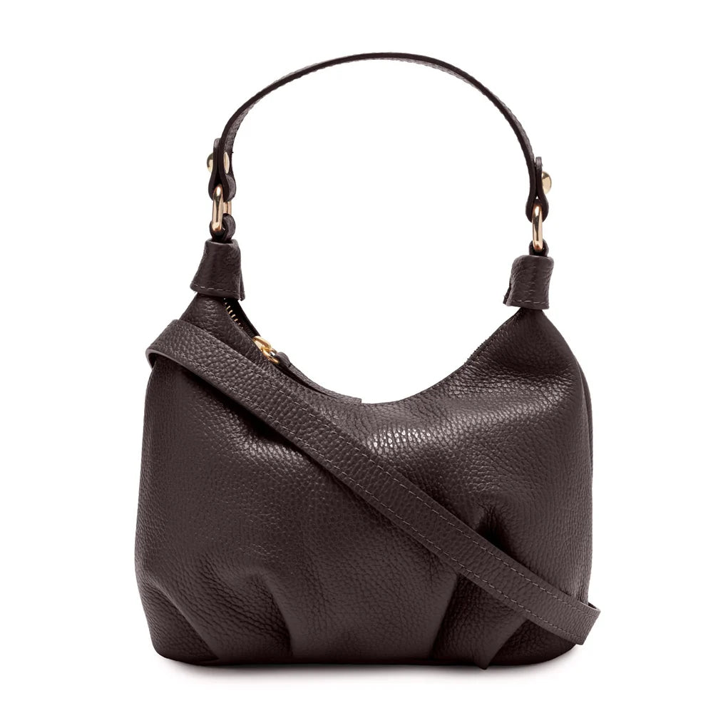 Eli Beaumont Italian Leather Dumpling Bag Chocolate Brown