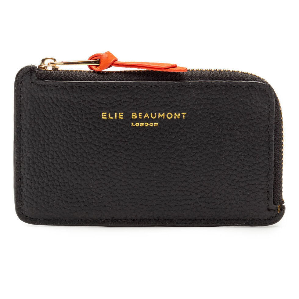 Eli Beaumont LeatherCoin Card holder Black/Orange