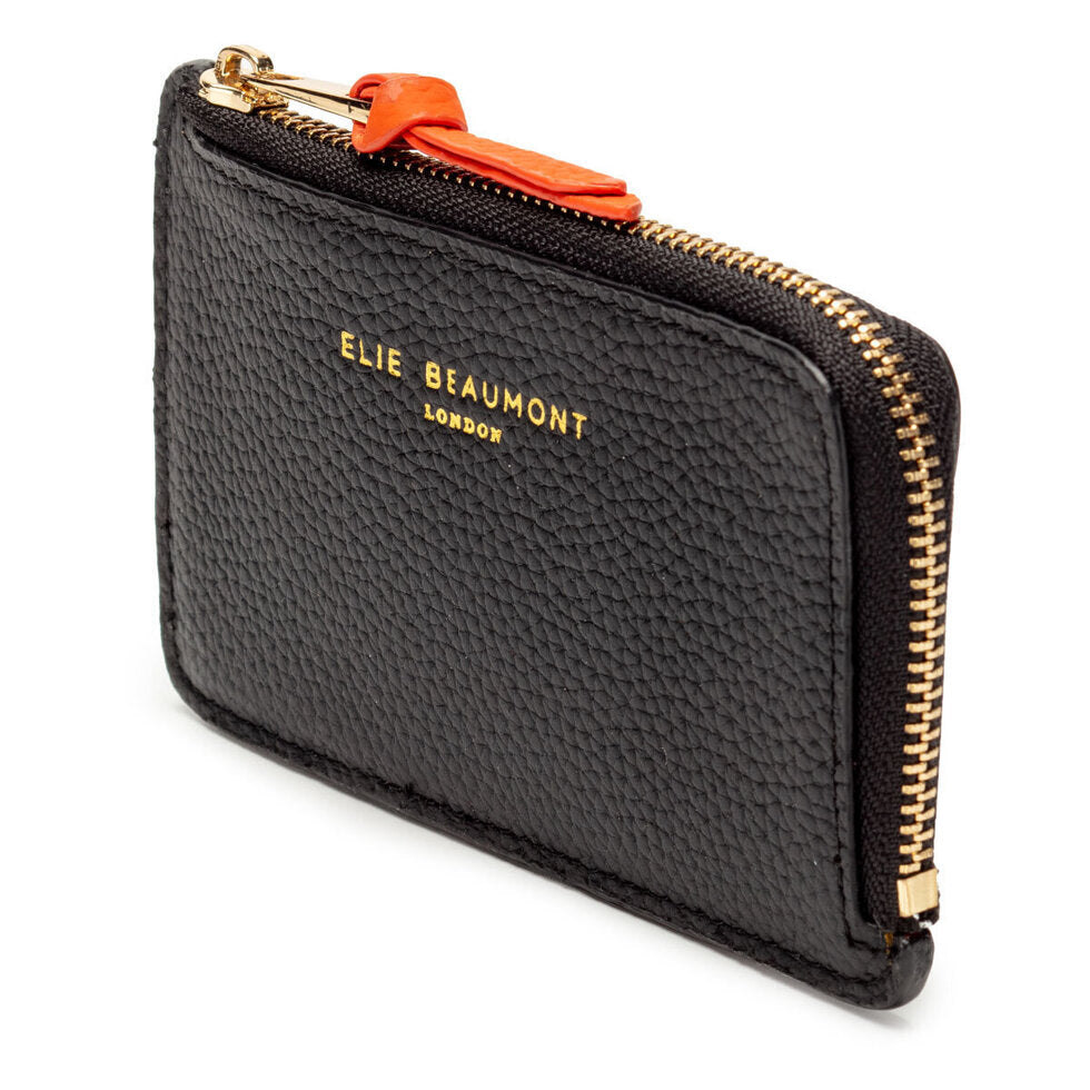 Eli Beaumont LeatherCoin Card holder Black/Orange