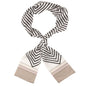 Eli Beaumont Boxed Vegan Silk Foulard  Ivory and Black Chevron