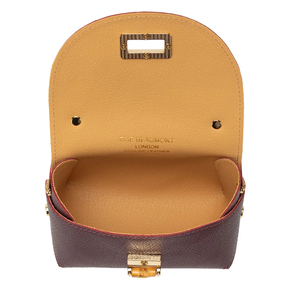 Eli Beaumont Mini Bamboo Bag Burgandy Leather