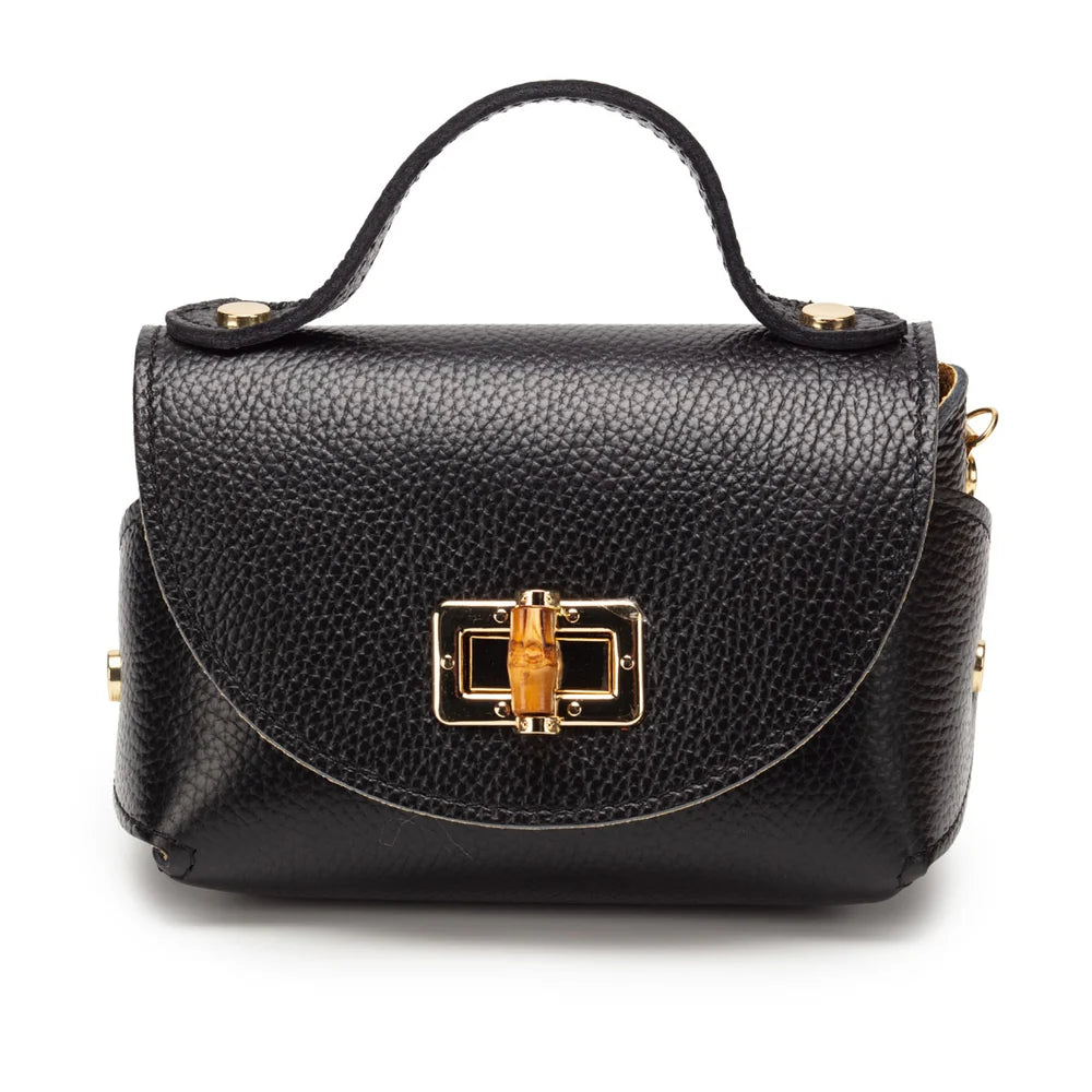 Eli Beaumont Mini Bamboo Bag Black Leather