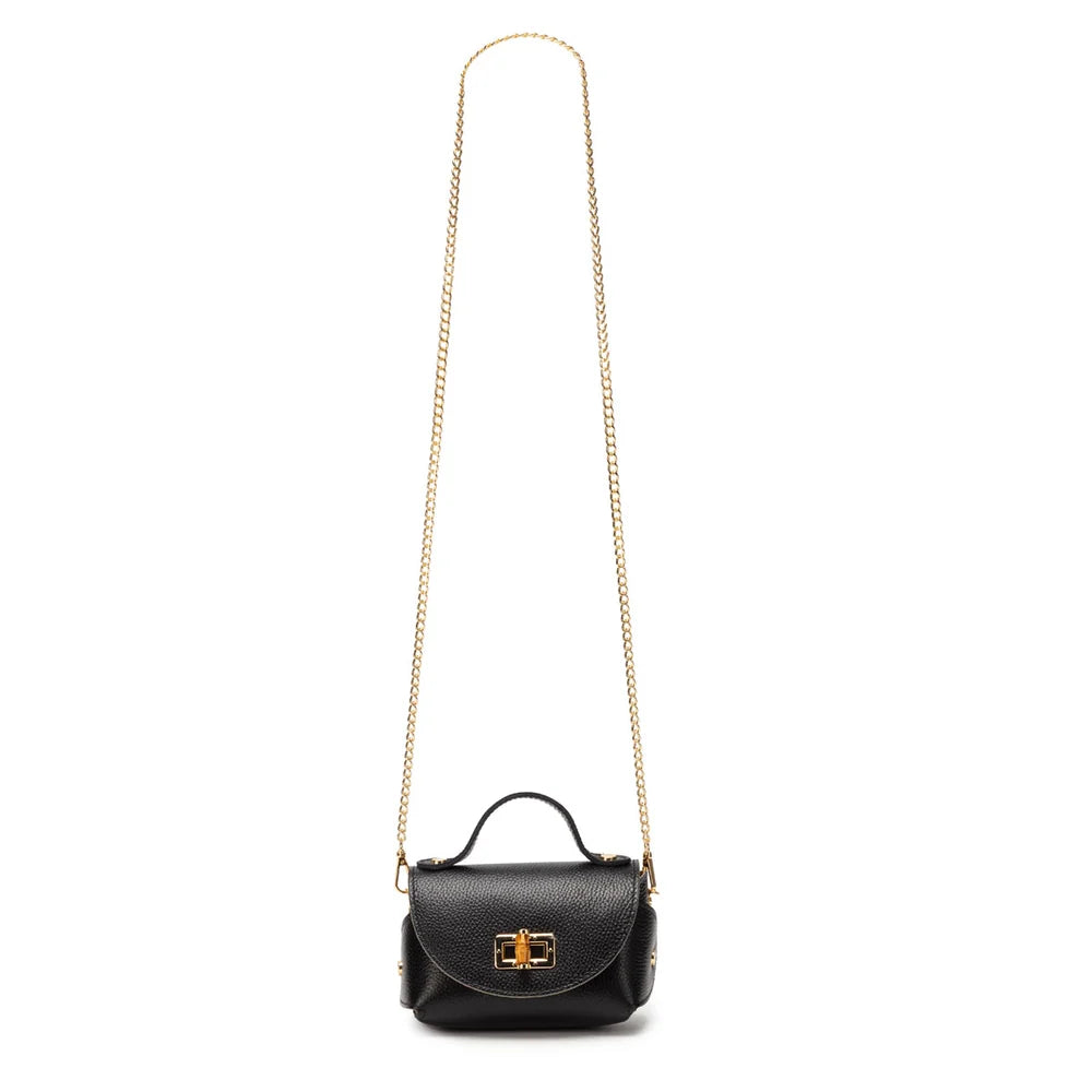 Eli Beaumont Mini Bamboo Bag Black Leather