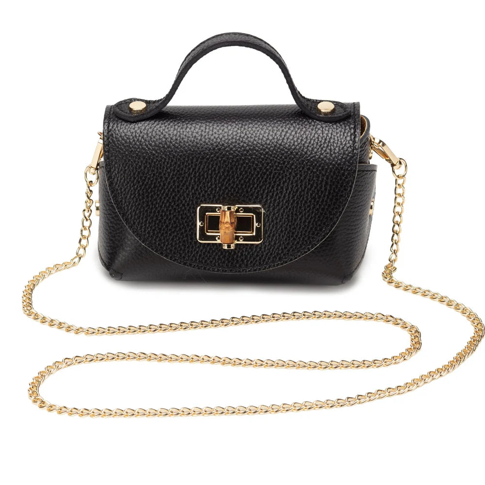Eli Beaumont Mini Bamboo Bag Black Leather
