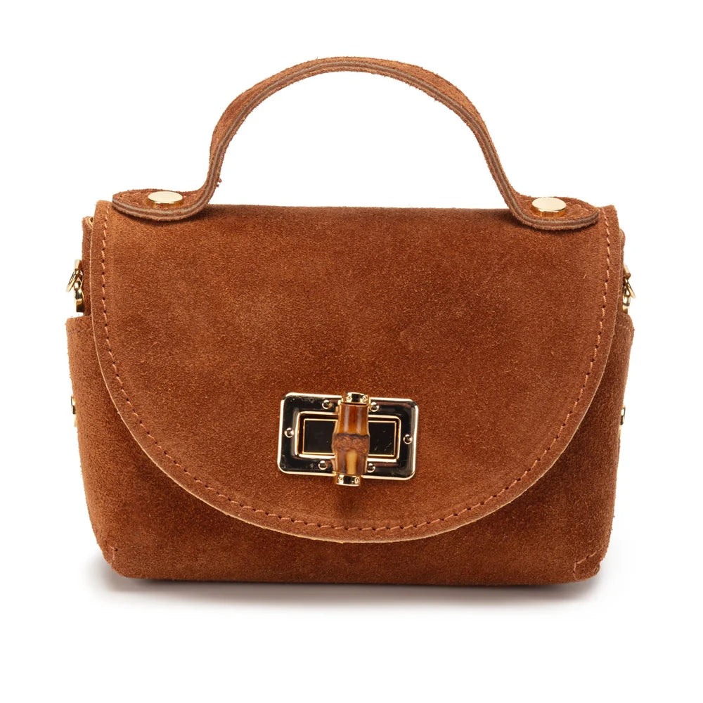 Eli Beaumont Mini Bamboo Bag Tan Suede