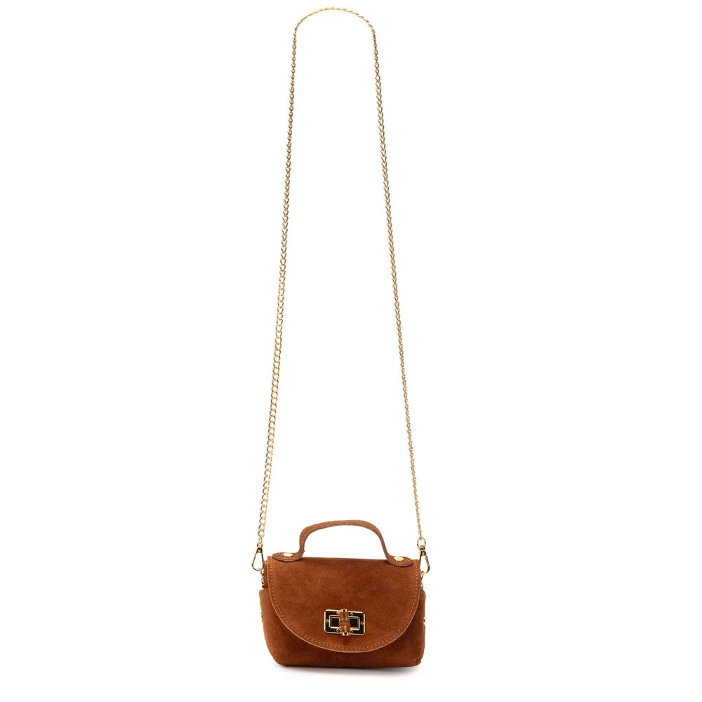 Eli Beaumont Mini Bamboo Bag Tan Suede
