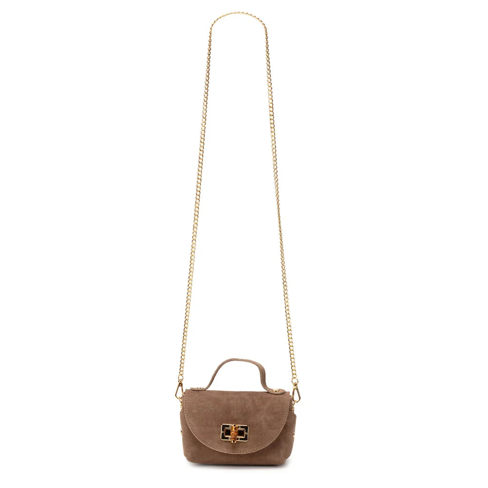Eli Beaumont Mini Bamboo Bag Mink Suede