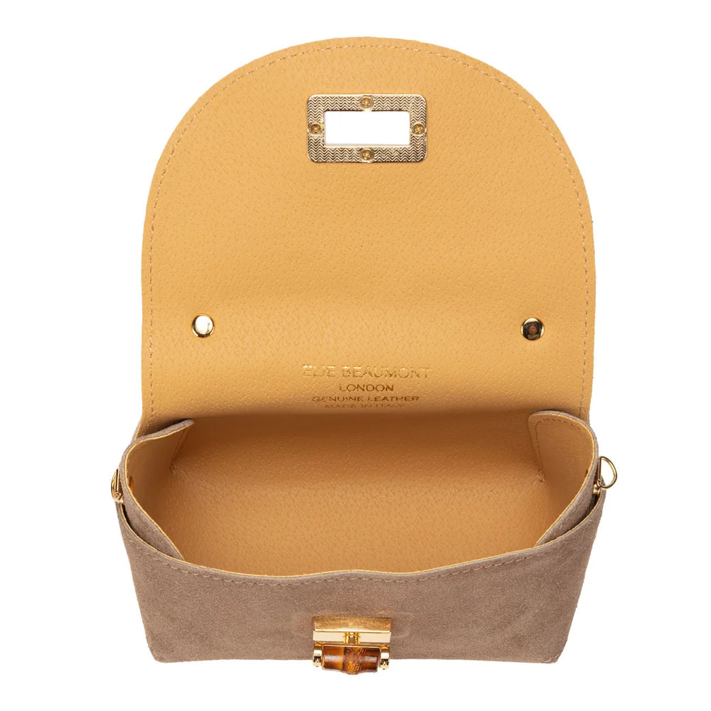 Eli Beaumont Mini Bamboo Bag Mink Suede