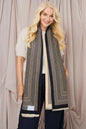 Eli Beaumont Reversible Winter Black & Sand Geometric Scarf