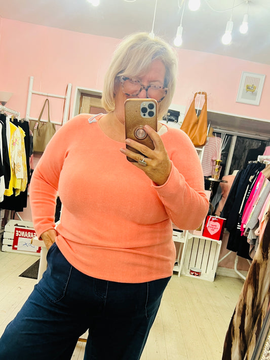 Dora Lightweight Soft knit Jumper Coral