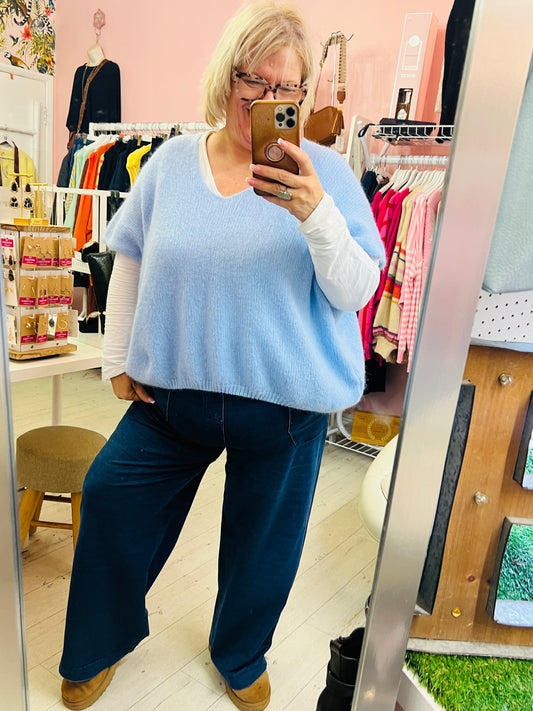 Dana Oversized Tank Knit Light Blue