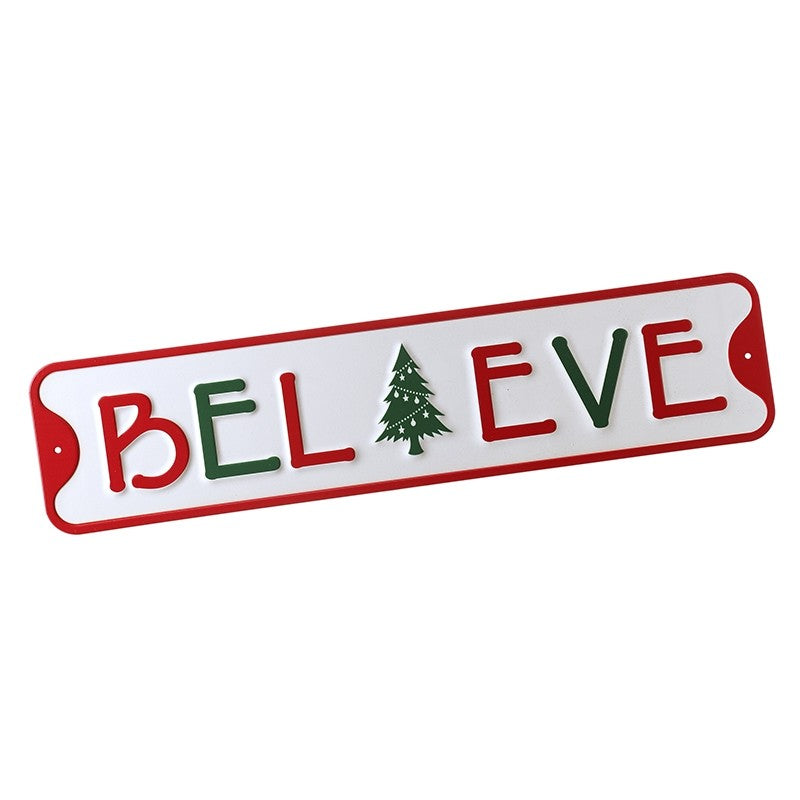 Christmas Believe Metal Sign
