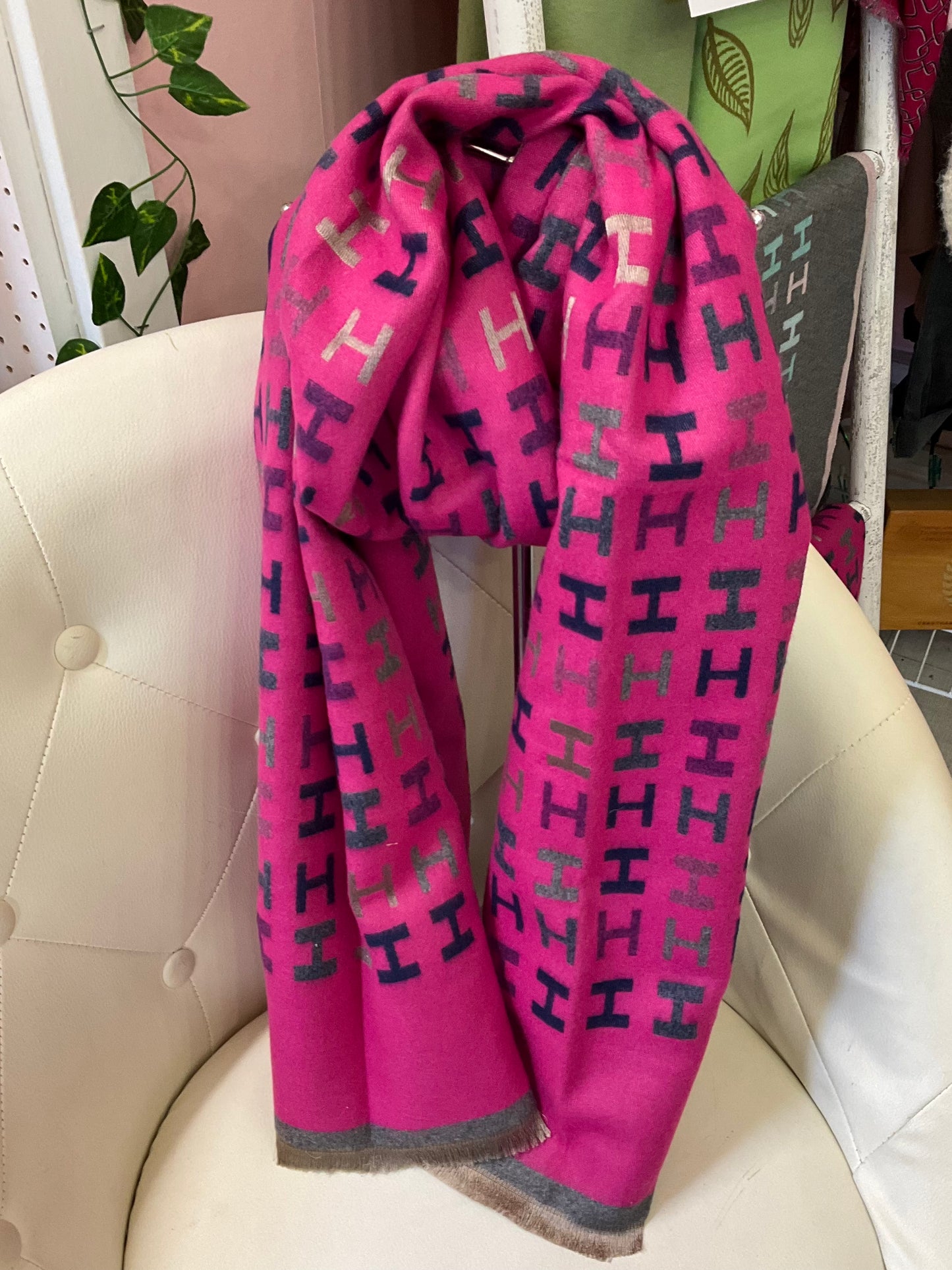 H Scarf Fushia Pink