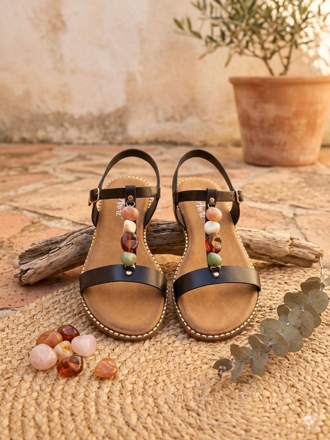 Madrid  Bead Sandals  Black
