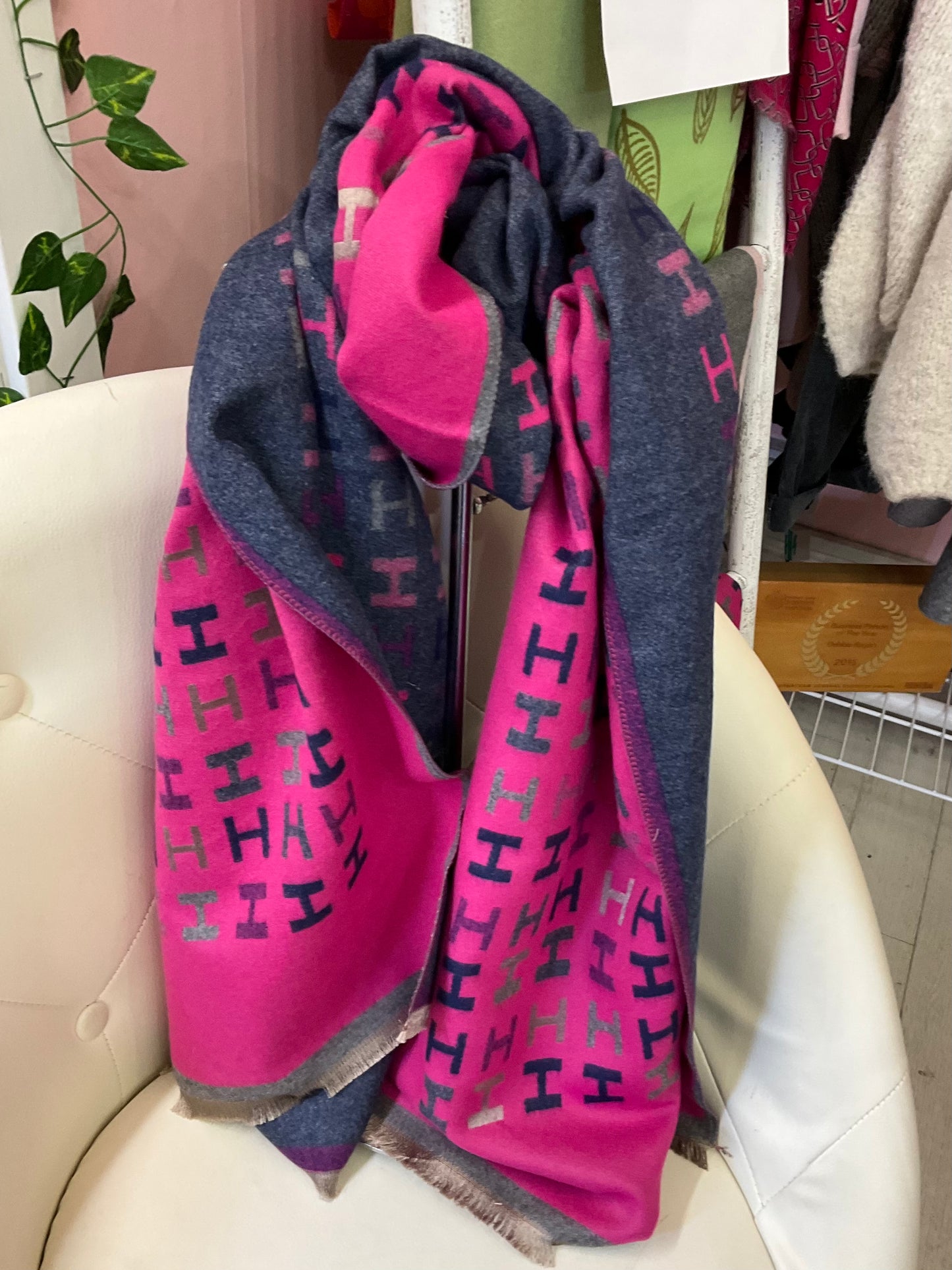 H Scarf Fushia Pink
