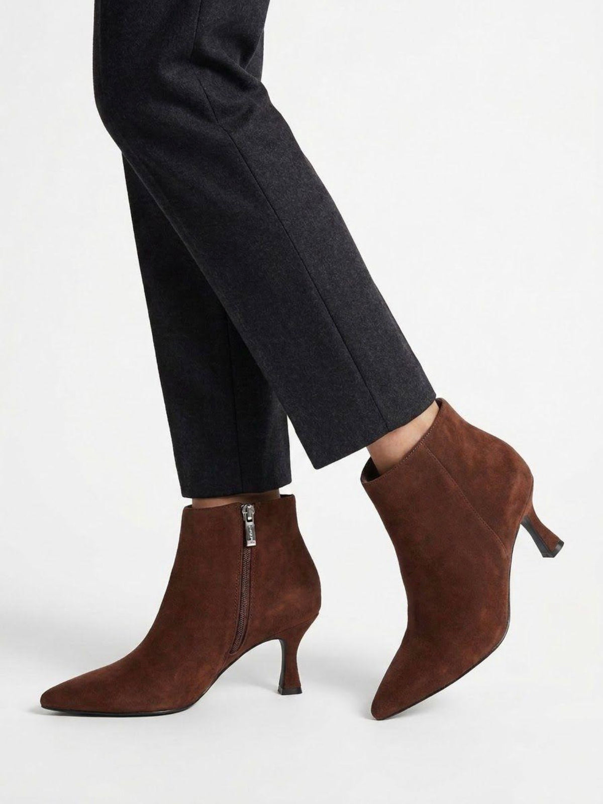 Alexandra kitten Heel Boot Chocolate Brown