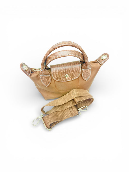 Nylon Small Cross Body Bag Tan