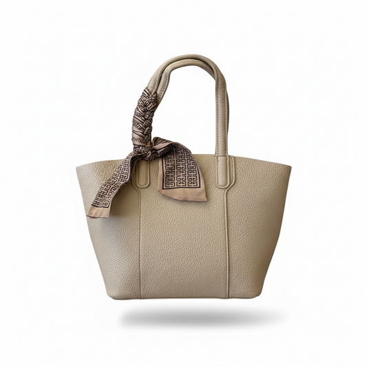 Two in One Scarf Handle Grab Bag Natural