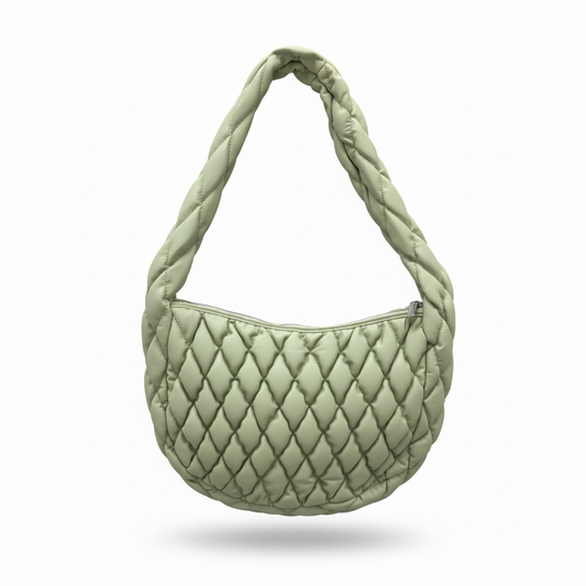 Veronica Quilted Shoulder Bag  Green