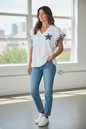 Denim Star tee White