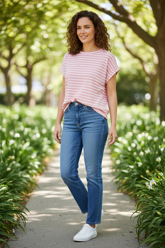Fransa Frcano Tee Light pink