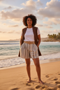 Stripe Shorts Brown