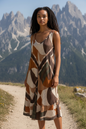Abstract Dress Brown