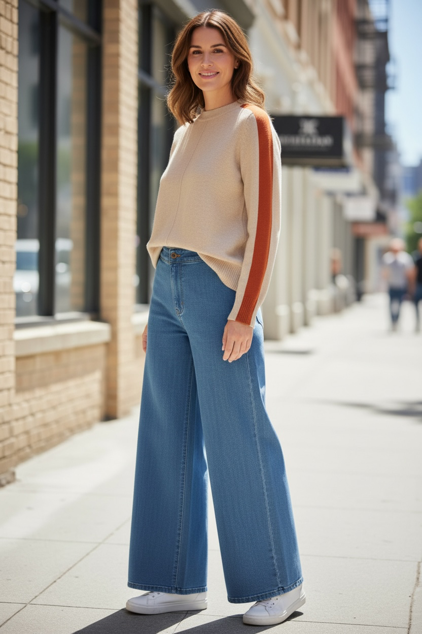 B Young Tari Contrast Jumper Orange/Camel