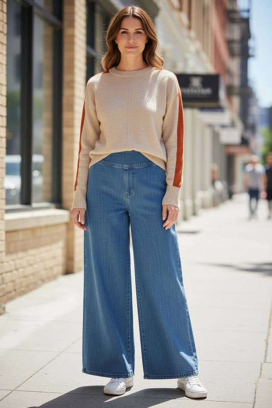 B Young Tari Contrast Jumper Orange/Camel