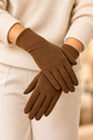 Soft Touch Stretch Gloves with Touchscreen  Brown