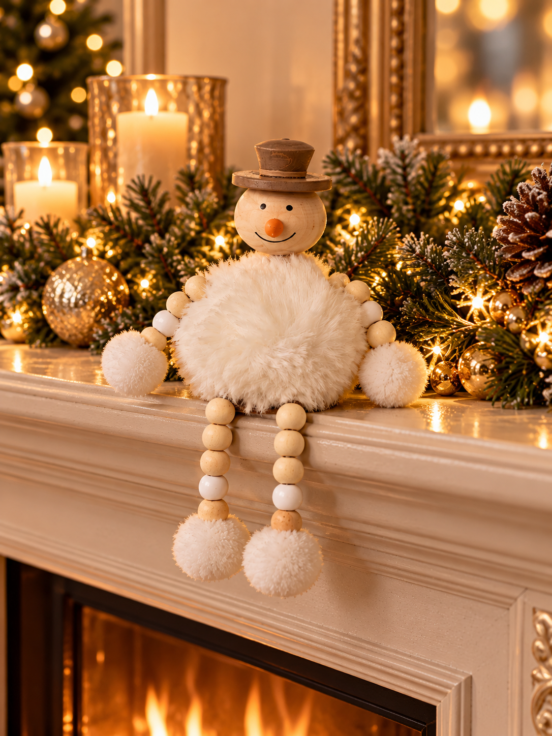 Christmas Snowmen Sitting Pompom