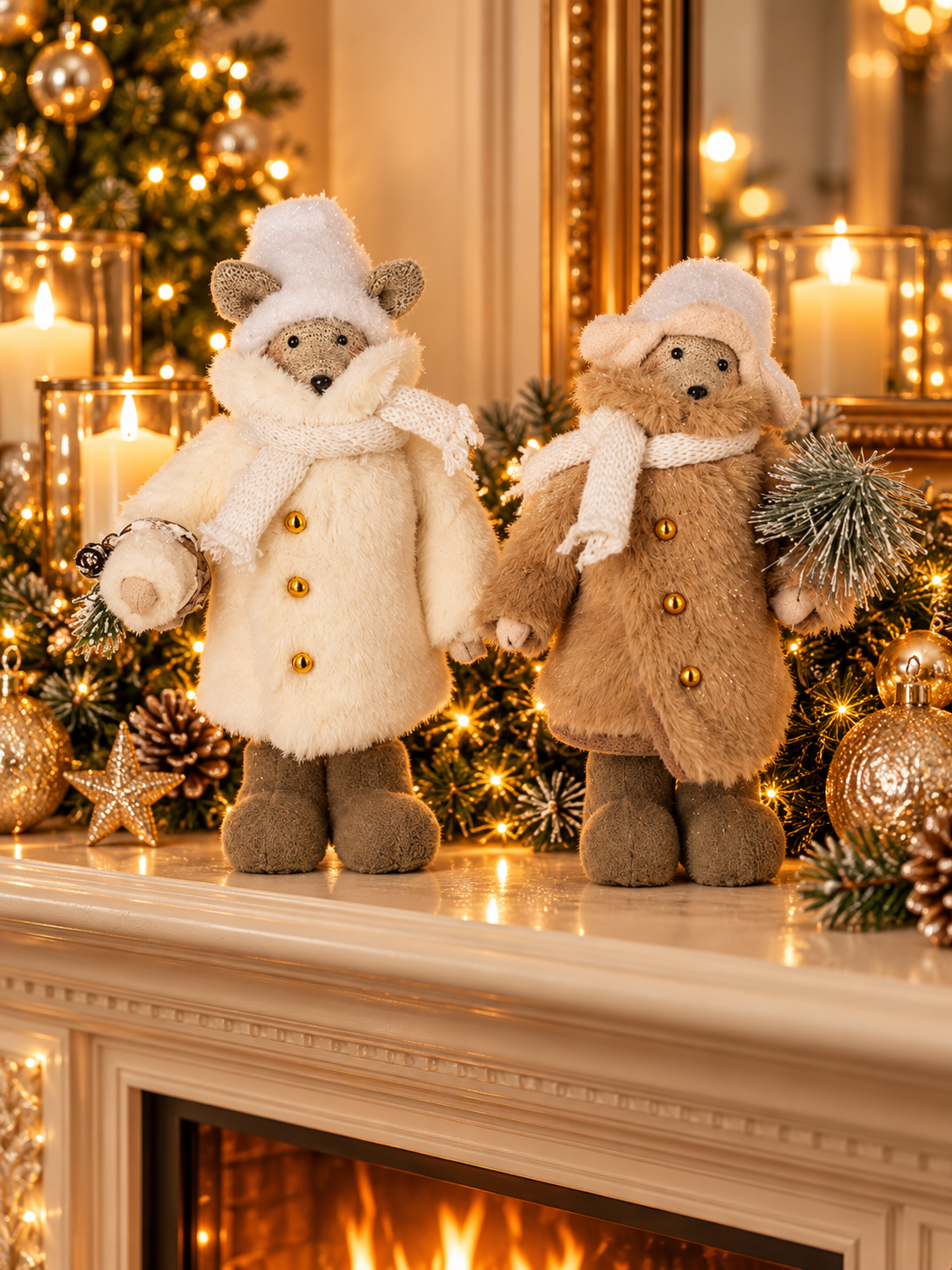 Christmas Bear in Fur Coat