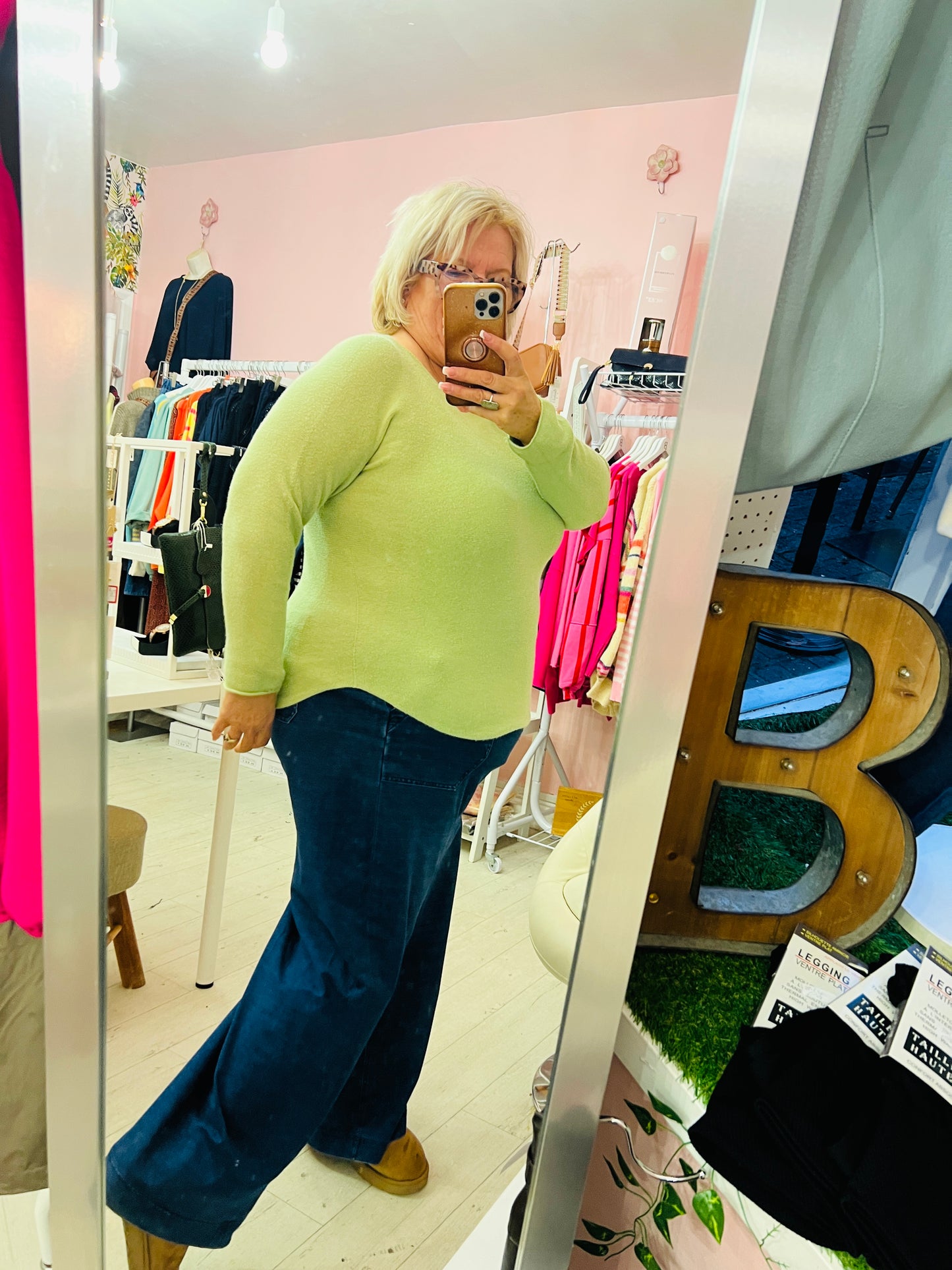 Dora Lightweight Soft knit Jumper Lime