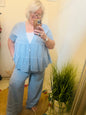 Arizona Collection Cheesecloth Bottom Denim Blue