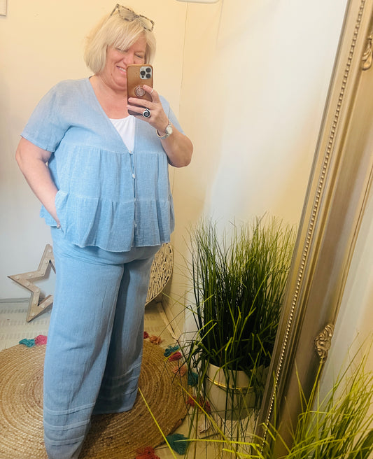 Arizona Collection Cheesecloth Bottom Denim Blue
