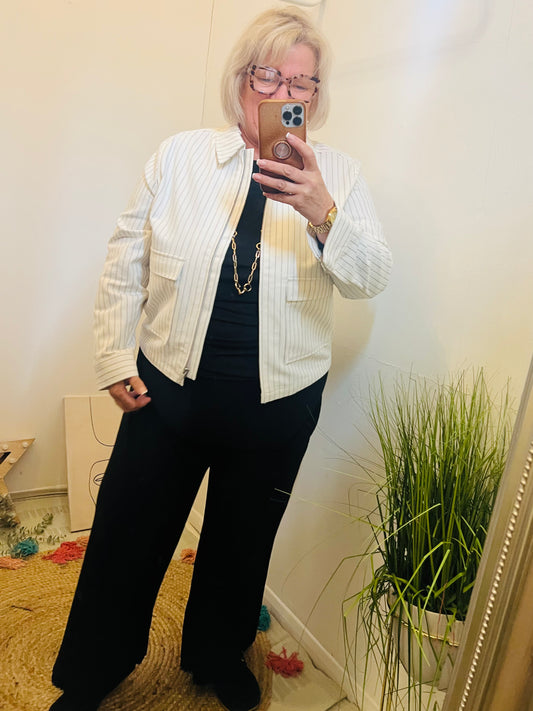 Fransa Pin Stripe Jacket 2 Sizes