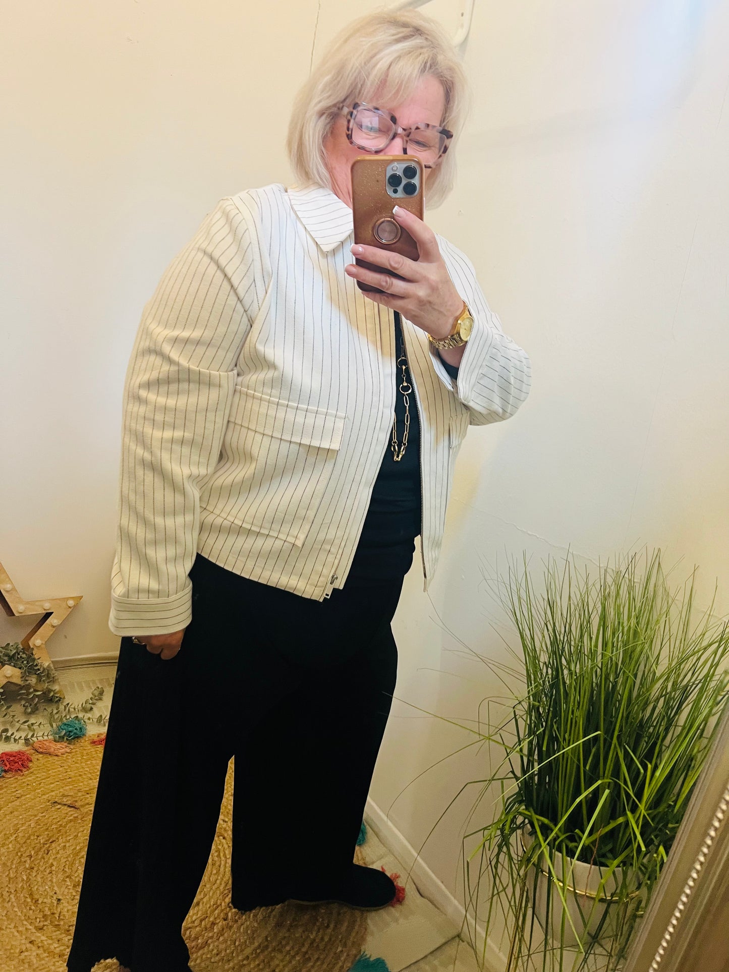 Fransa Pin Stripe Jacket 2 Sizes