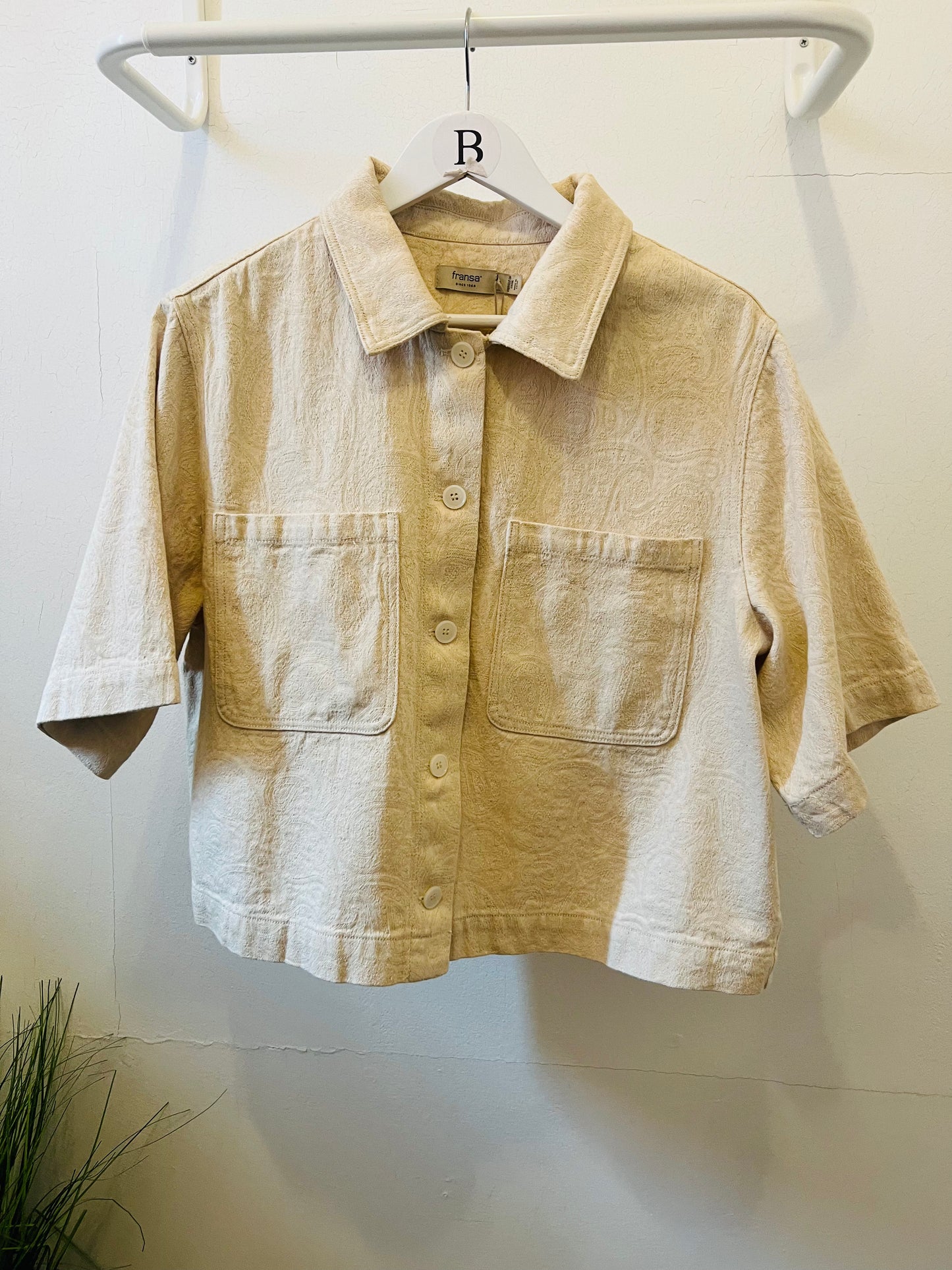 Fransa Damask Jacquard Cream Jacket 3 Sizes