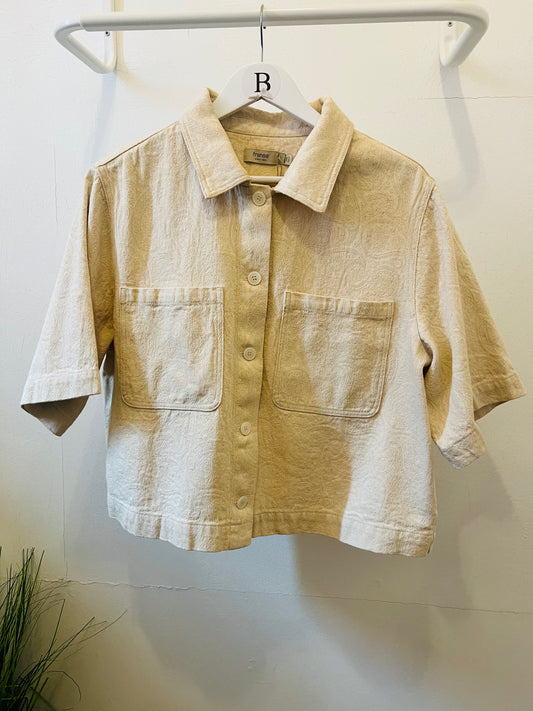 Fransa Damask Jacquard Cream Jacket 3 Sizes